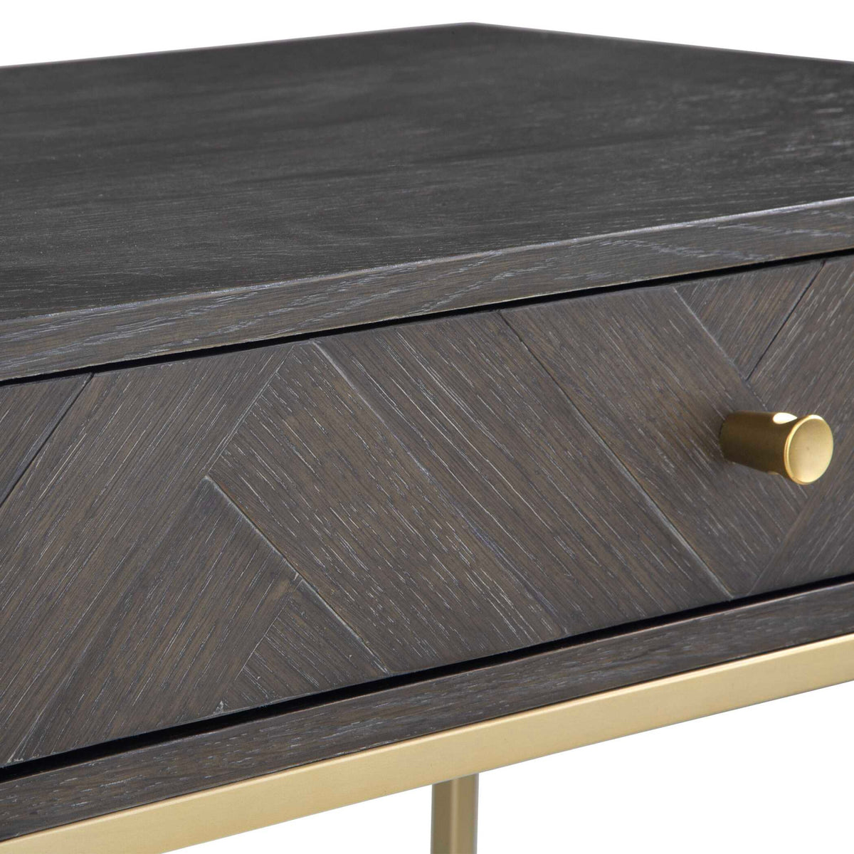 Modern European furniture - Oak Herringbone 1-Drawer Side Table - www.oroa.com
