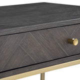 Modern European furniture - Oak Herringbone 1-Drawer Side Table - www.oroa.com