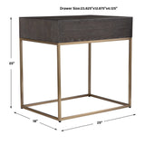 Modern European furniture - Oak Herringbone 1-Drawer Side Table - www.oroa.com