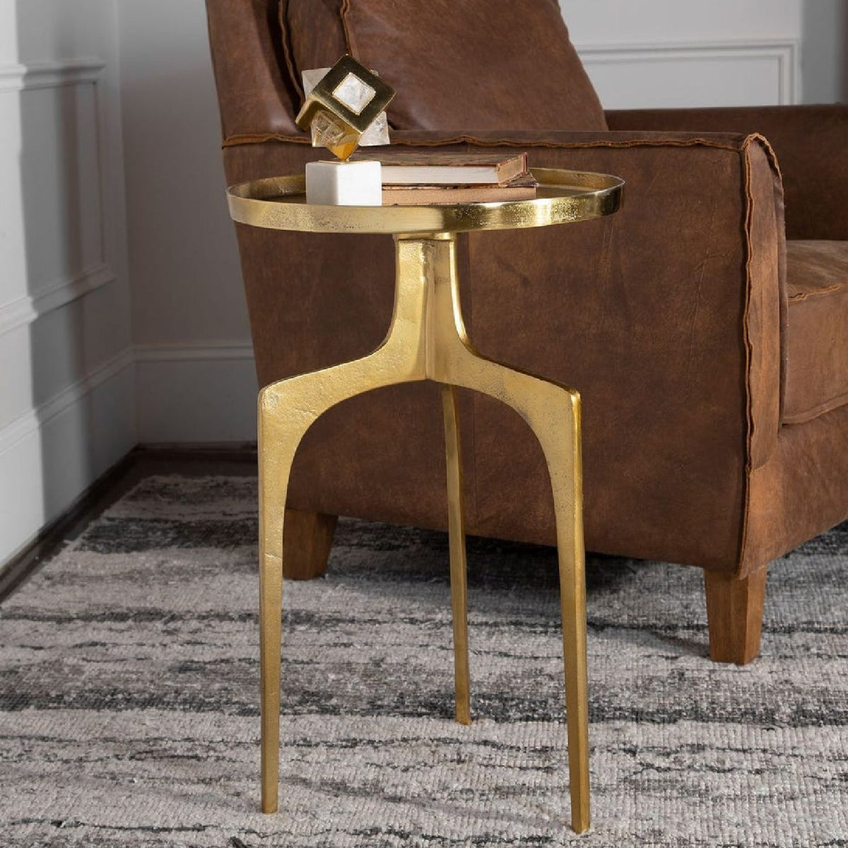 Modern European furniture - Round Cast Aluminum Accent Table - www.oroa.com