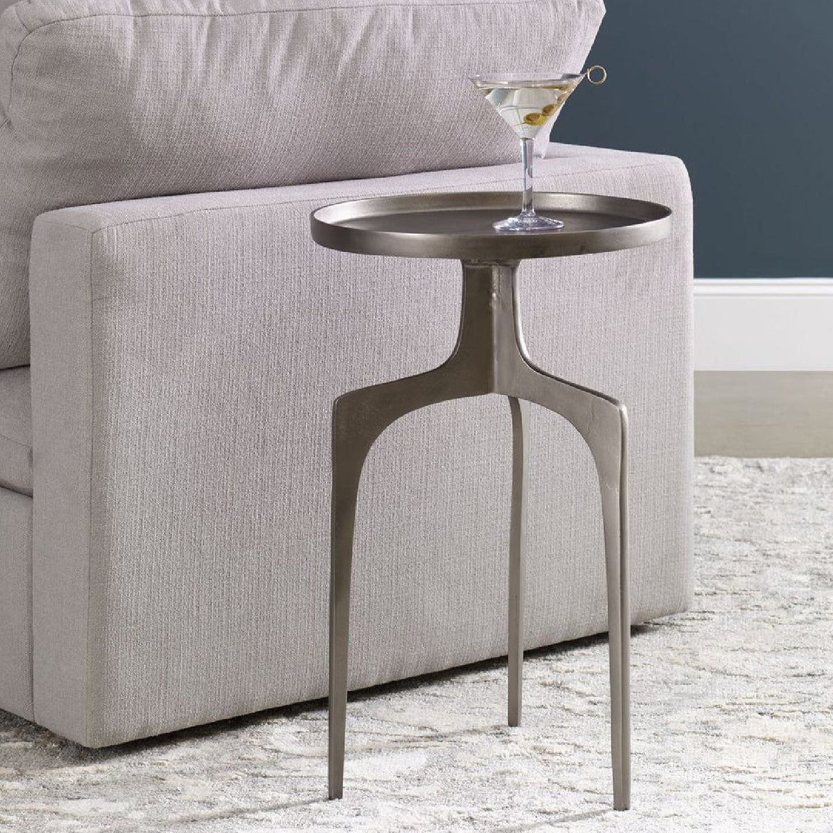 Modern European furniture - Round Cast Aluminum Accent Table - www.oroa.com
