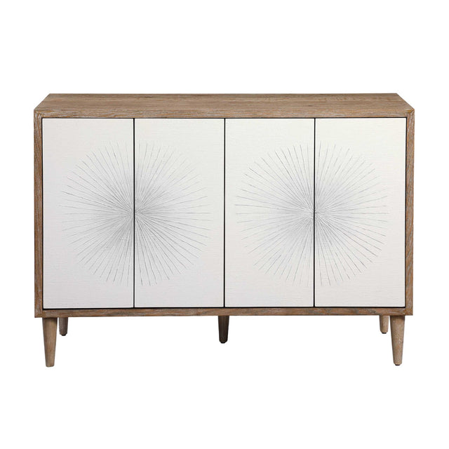 White Starburst 4-Door Cabinet by Uttermost Dani