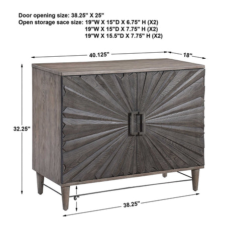 Oak Starburst 2-Door Cabinet by Uttermost Shield, alternate view 9