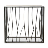 Iron Framed Travertine Console Table by Uttermost Reed