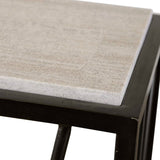 Iron Framed Travertine Console Table by Uttermost Reed, alternate view 5