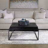 Modern European furniture - Black Aluminum Square Coffee Table - www.oroa.com