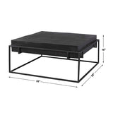 Modern European furniture - Black Aluminum Square Coffee Table - www.oroa.com
