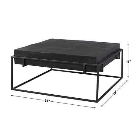 Modern European furniture - Black Aluminum Square Coffee Table - www.oroa.com