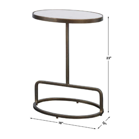 Modern European furniture - Iron Base Oval Accent Table - www.oroa.com