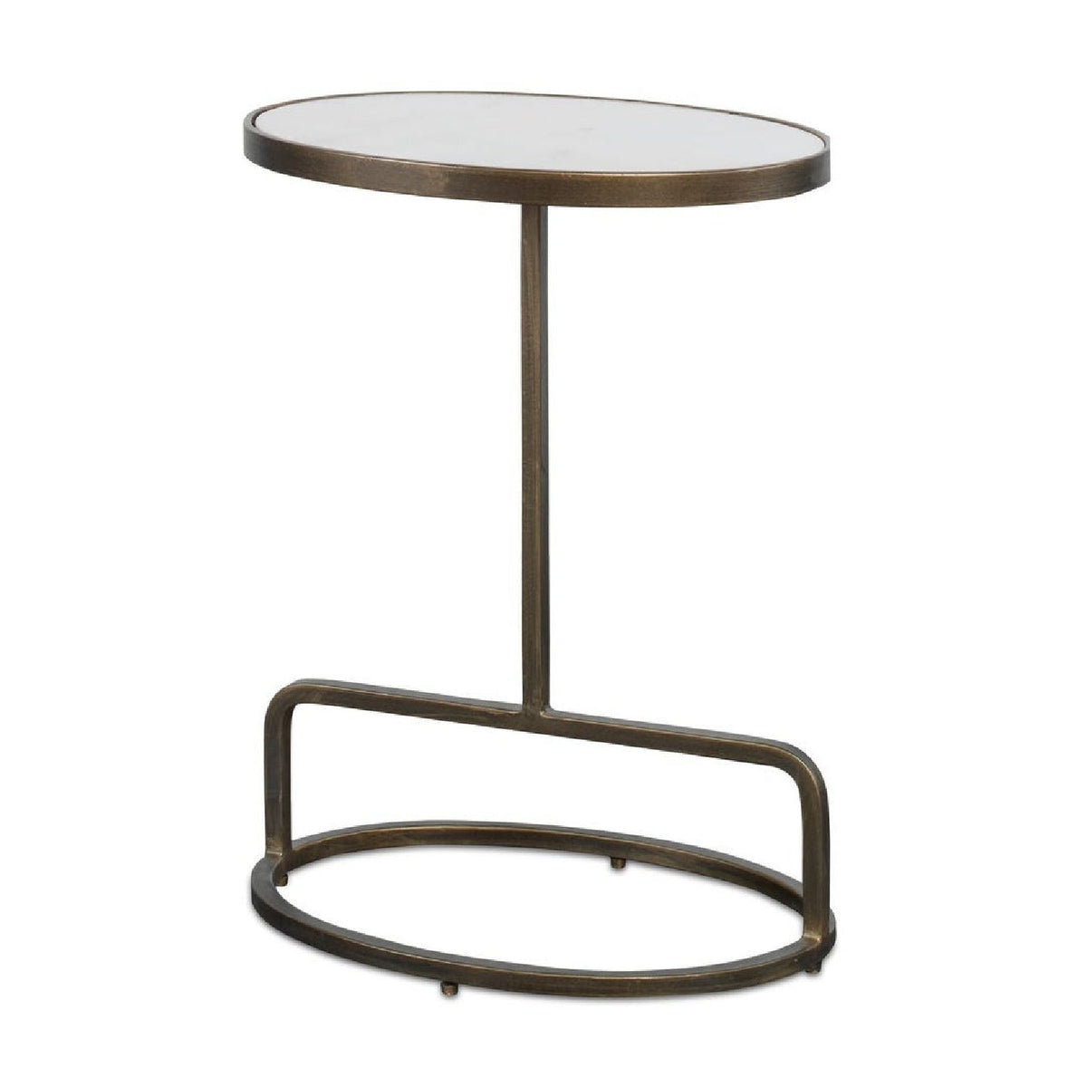 Modern European furniture - Iron Base Oval Accent Table - www.oroa.com