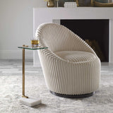 Modern European furniture - White Marble Foot Accent Table - www.oroa.com