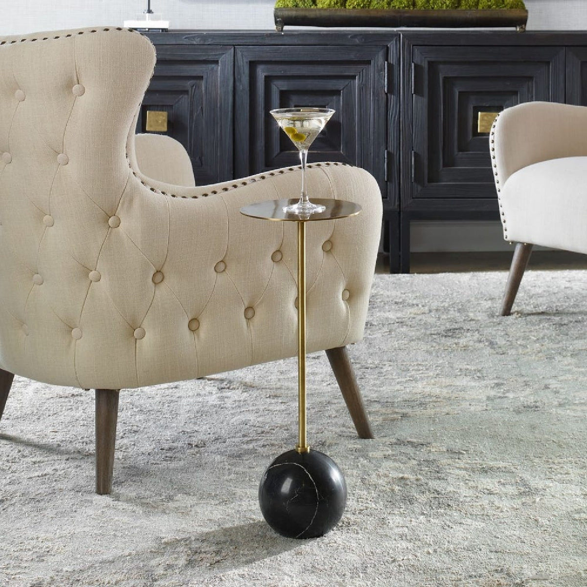 Modern European furniture - Gold Pedestal Drink Table - www.oroa.com