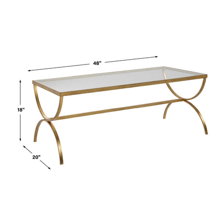 Tempered Glass Top Coffee Table by Uttermost Crescent, alternate view 7