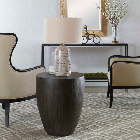 Walnut Finished Round End Table by Uttermost Lark, alternate view 2