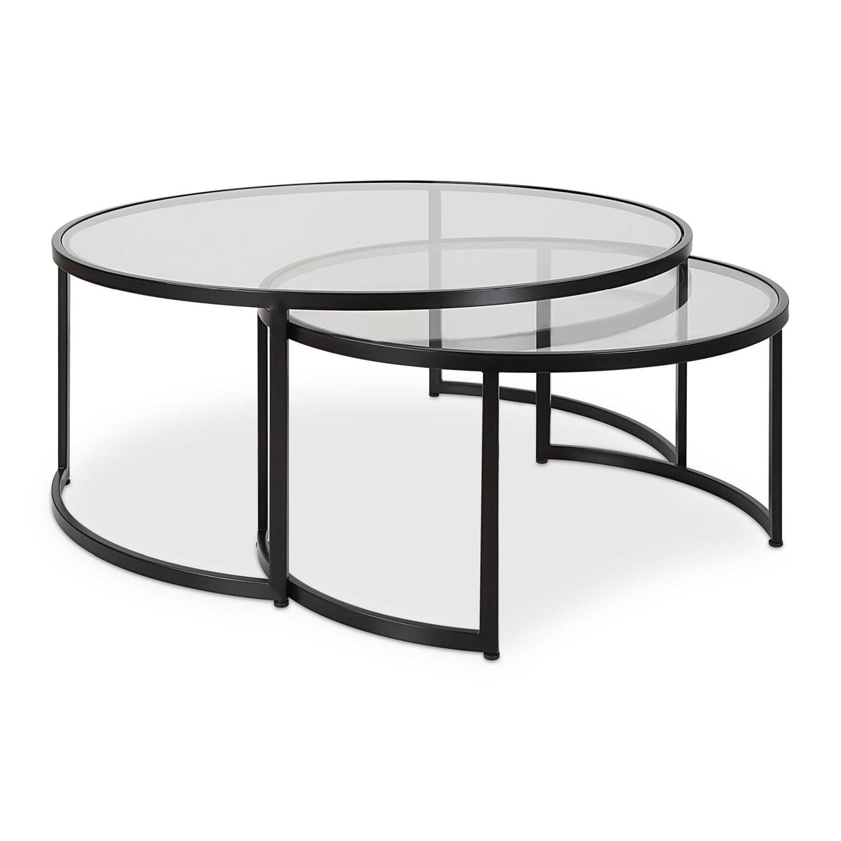 Modern European furniture - Black Round Nesting Coffee Tables (2) - www.oroa.com