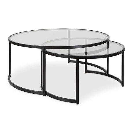 Modern European furniture - Black Round Nesting Coffee Tables (2) - www.oroa.com