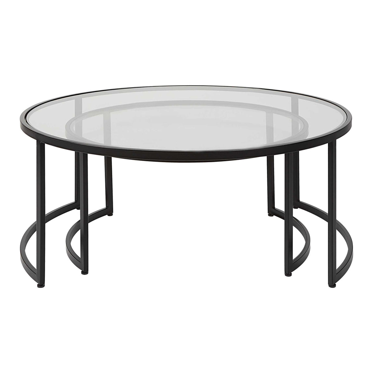 Modern European furniture - Black Round Nesting Coffee Tables (2) - www.oroa.com