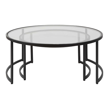 Modern European furniture - Black Round Nesting Coffee Tables (2) - www.oroa.com