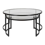 Modern European furniture - Black Round Nesting Coffee Tables (2) - www.oroa.com