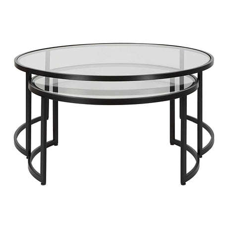 Modern European furniture - Black Round Nesting Coffee Tables (2) - www.oroa.com