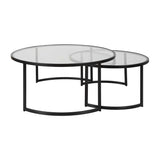 Modern European furniture - Black Round Nesting Coffee Tables (2) - www.oroa.com