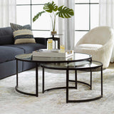 Modern European furniture - Black Round Nesting Coffee Tables (2) - www.oroa.com
