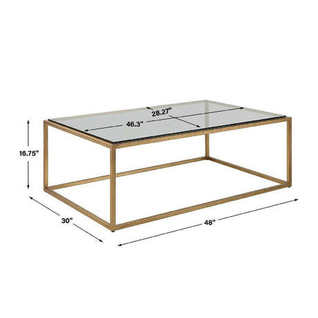 Modern European furniture - Gold Framed Coffee Table - www.oroa.com