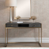 Modern European furniture - Dark Acacia 2-Drawer Writing Desk - www.oroa.com