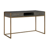 Modern European furniture - Dark Acacia 2-Drawer Writing Desk - www.oroa.com