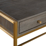 Modern European furniture - Dark Acacia 2-Drawer Writing Desk - www.oroa.com