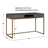 Modern European furniture - Dark Acacia 2-Drawer Writing Desk - www.oroa.com