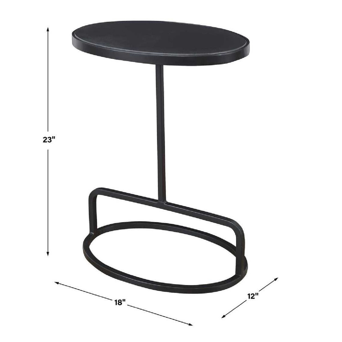 Modern European furniture - Iron Base Oval Accent Table - www.oroa.com