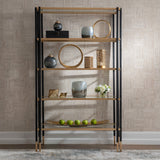 Modern European furniture - Black & Gold Framed Bookshelf - www.oroa.com