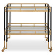Modern European furniture - Two-Toned Metal Framed Bar Cart - www.oroa.com