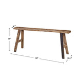 Rustic Pine Wood Bench by Uttermost Paddock, alternate view 4