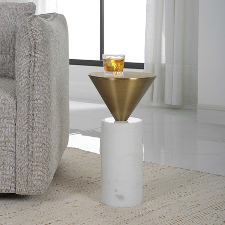 Modern European furniture - Conical Brass Top Drink Table - www.oroa.com