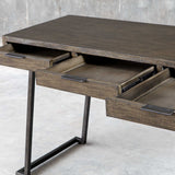 Modern European furniture - Mango Wood 3-Drawer Desk - www.oroa.com