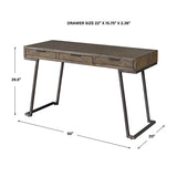 Modern European furniture - Mango Wood 3-Drawer Desk - www.oroa.com