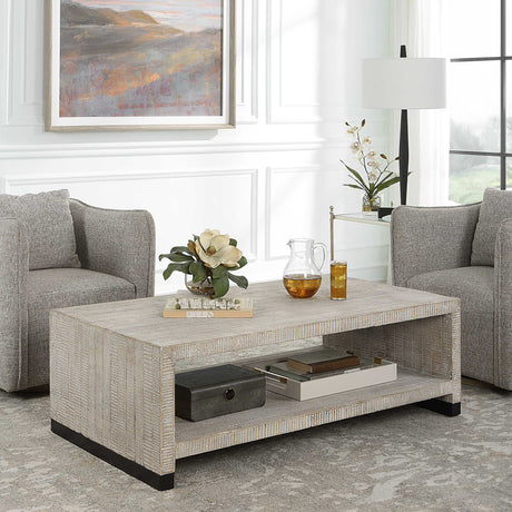 Modern European furniture - Whitewashed Wood Coffee Table - www.oroa.com