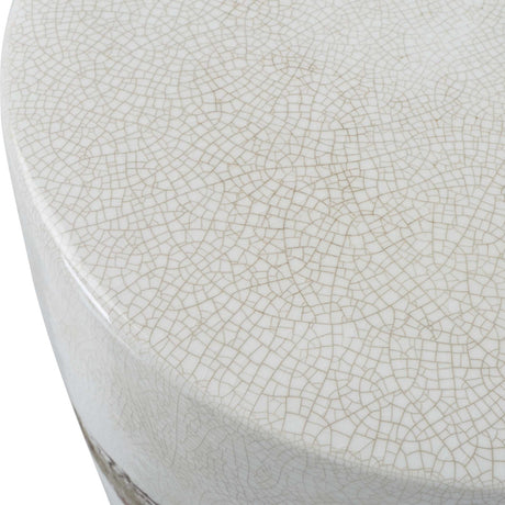 White Crackle Ceramic Garden Stool by Uttermost Comanche, alternate view 3