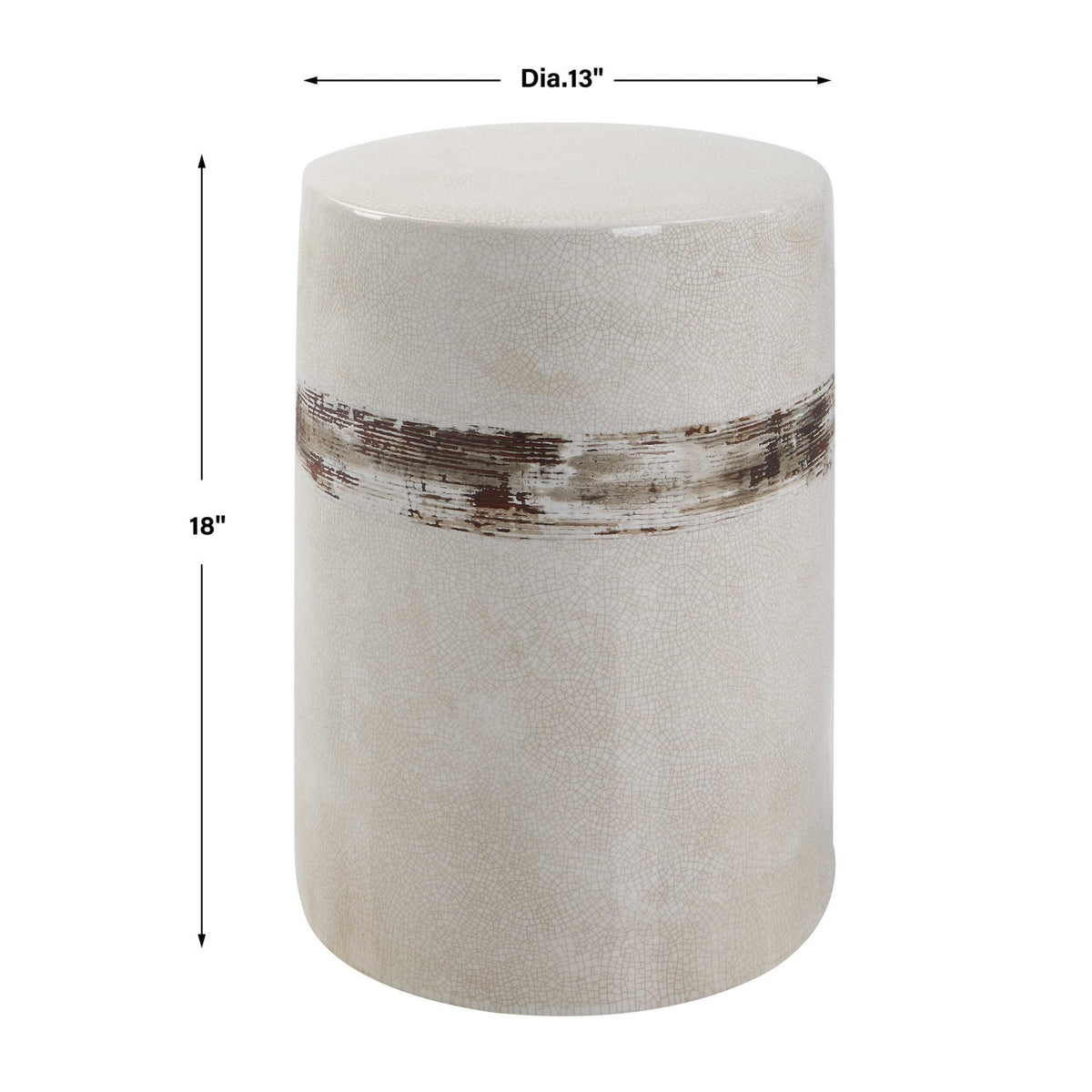 White Crackle Ceramic Garden Stool by Uttermost Comanche, alternate view 6