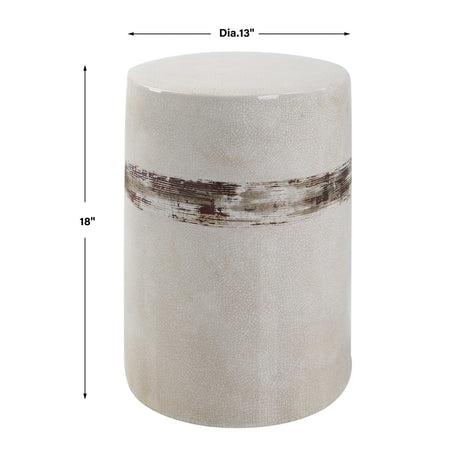 White Crackle Ceramic Garden Stool by Uttermost Comanche, alternate view 6