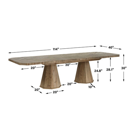 Modern European furniture - Wooden Herringbone Dining Table - www.oroa.com