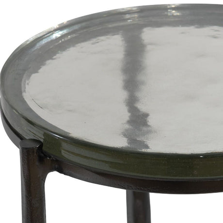 Modern European furniture - Round Glass Indoor/Outdoor Accent Table - www.oroa.com