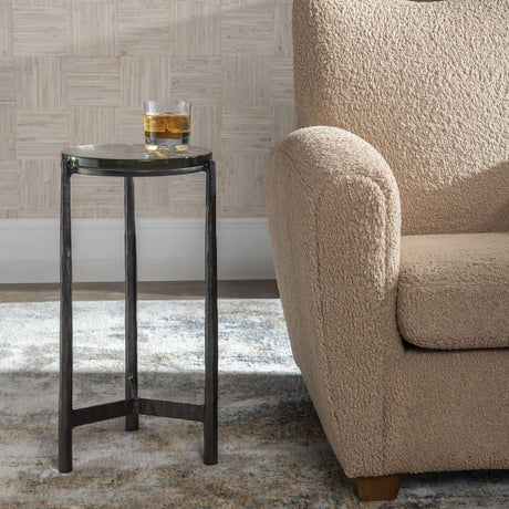 Modern European furniture - Round Glass Indoor/Outdoor Accent Table - www.oroa.com