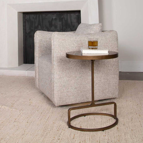 Modern European furniture - Iron Base Oval Accent Table - www.oroa.com