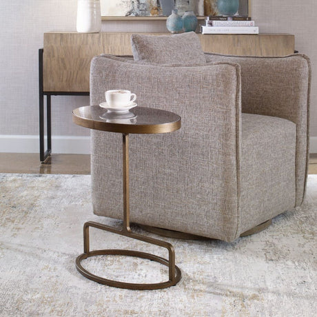 Modern European furniture - Iron Base Oval Accent Table - www.oroa.com