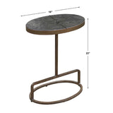 Modern European furniture - Iron Base Oval Accent Table - www.oroa.com