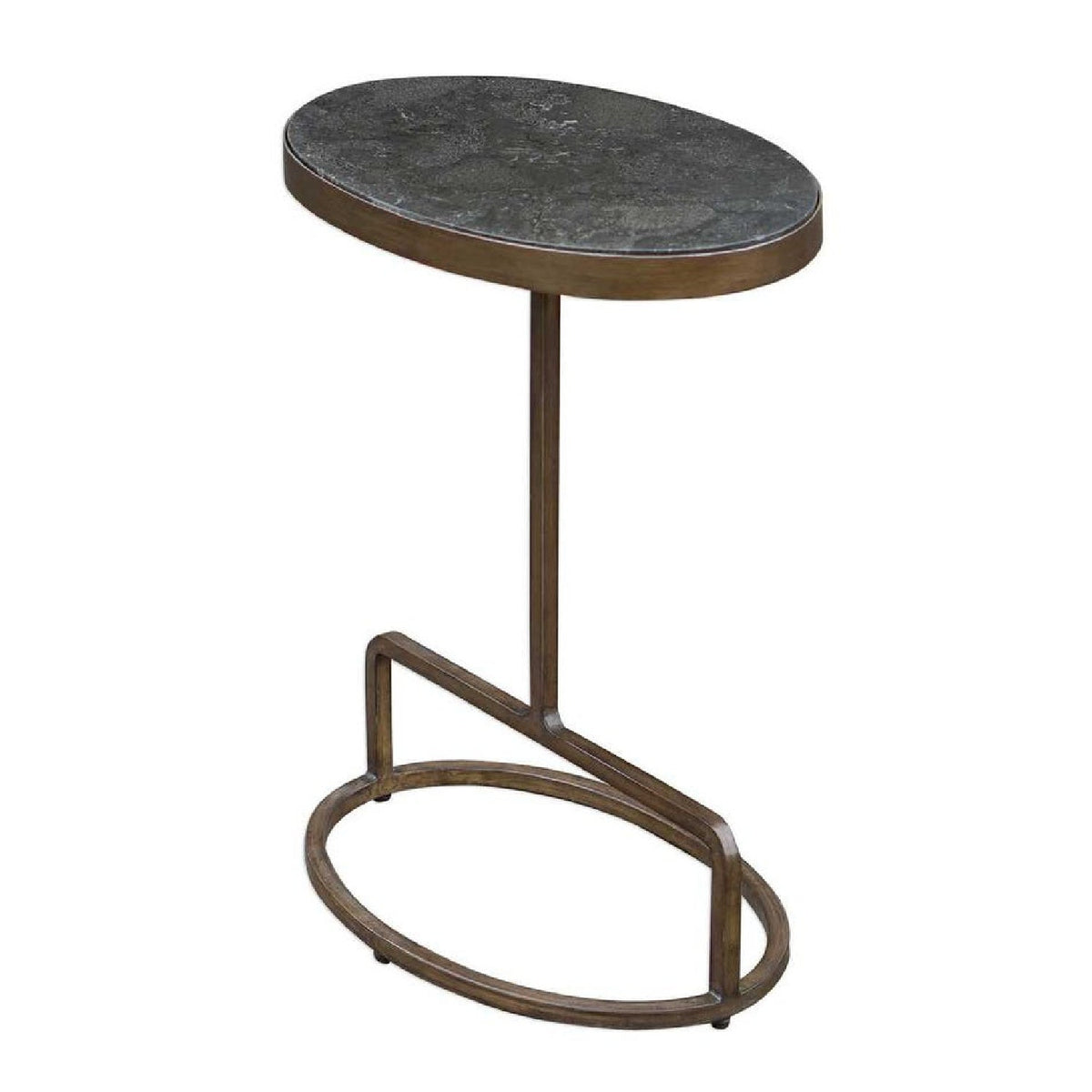 Modern European furniture - Iron Base Oval Accent Table - www.oroa.com
