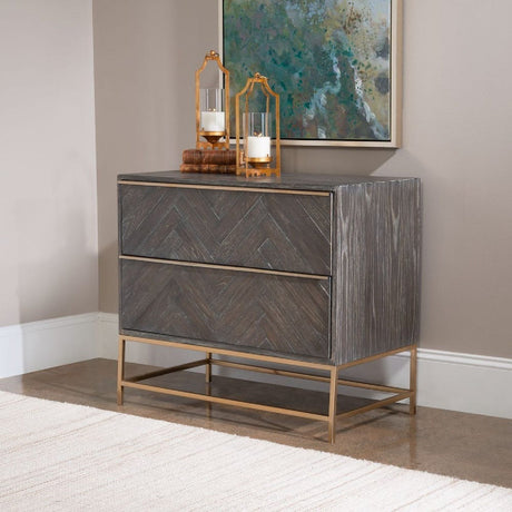 Oak Herringbone 2-Drawer Chest by Uttermost Armistead, alternate view 2